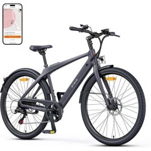 Engwe N1 Air - V&eacute;lo &Eacute;lectrique 28 Pouces - Autonomie 100 Km - Batterie 36 V 10 Ah - Moteur 250 W - Freins Hydrauliques - Gris