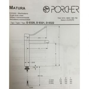 Image de Porcher D0321AA - Mitigeur lavabo monotrou MATURA - chrome