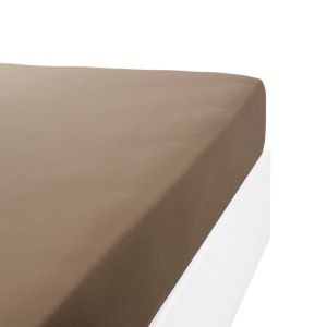 Linandelle Drap housse jersey extensible lit double en coton taupe 80x200 cm