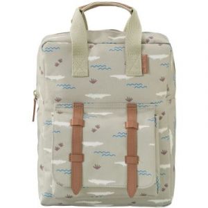 Fresk Sac à dos vert imprimé crocodiles en plastique recyclé enfant - TU - Taille TU