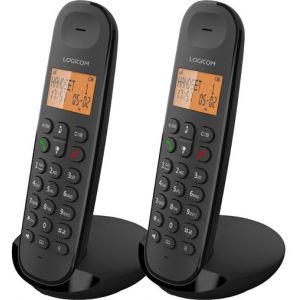 Logicom Téléphone sans fil ILOA 250 DUO Black SANS REPONDEUR