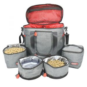Kong Sac de transport voyage rangement 5 pièces gris et rouge avec bandoulière pour animal de compagnie