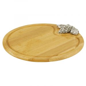 Planche &agrave; d&eacute;couper ronde en bois Raisin