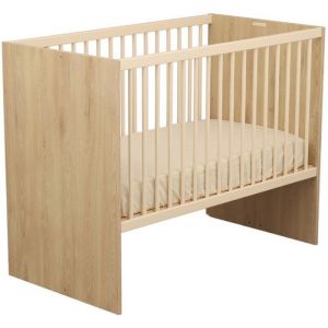 Sauthon Lit b&eacute;b&eacute; &eacute;volutif Adele 120 x 60 cm avec matelas Confort Baby 10 cm h&ecirc;tre/cr&egrave;me