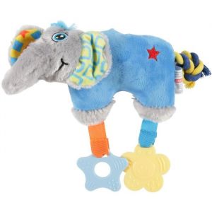 Zolux Jouet peluche Puppy Éléphant bleu