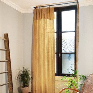 Rideau tamisant ajustable (140 x max 300 cm) Gaïa Jaune safran