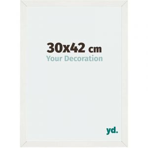 Yd. - Your Decoration - 30x42 cm - Cadres Photo en mdf Avec Verre acrylique - Anti-Reflet - Excellente Qualit&eacute; - Blanc Patin&eacute; - Cadre Decoration