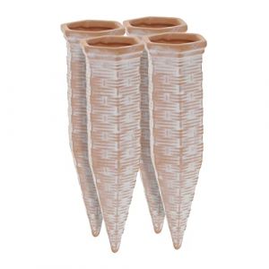 Relaxdays Arrosage en Terre Cuite, Lot de 4, Bouteilles Pet 1,5 L, intérieur (Chambre) et extérieur (Balcon), Marron
