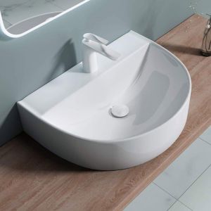 Sogood Lavabo vasque &Agrave; poserr ou monter au mur evier design Bruxelles896 60 x 45 x 18cm - Blanc