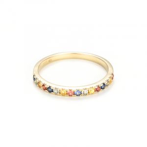Diamond & Co - Bague Multicolore Saphir 0.32 ct or jaune