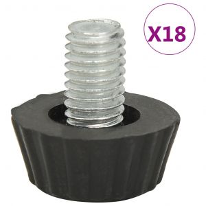VidaXL Pieds de meubles réglables M8 18 pcs Noir