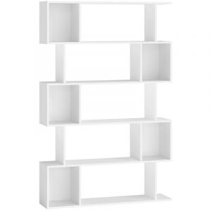 Bibliothèque sur 5 niveaux 24 x 90 x 159 cm blanc nuage