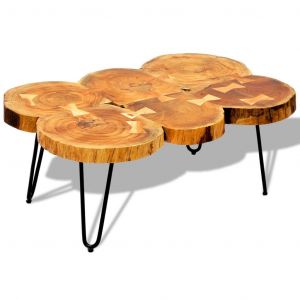 Image de VidaXL Table basse 35 cm 6 troncs Bois