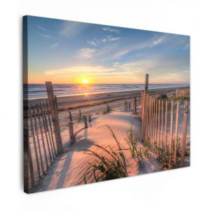 TABLEAU SUR TOILE Plage - Mer - Dune - Coucher de soleil - Paysage Tableau D&eacute;coration Murale Salon Tableaux muraux 80x60 cm