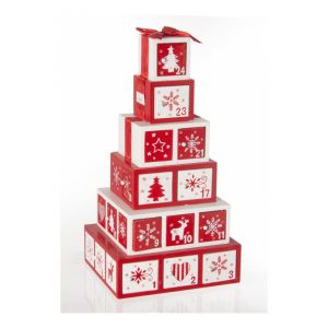 AC-Déco Calendrier de l'avent en bois - Décoration de Noël cadeaux