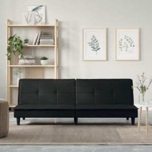 VidaXL Canapé-lit noir tissu Black