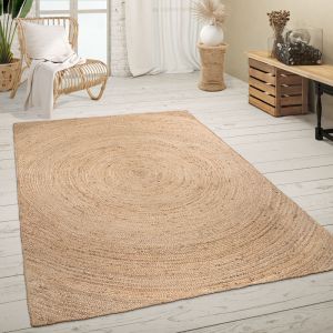 Paco Home Tapis De Salon Poil Ras Fait Main Motif Nature Abstrait Moderne Beige 60x100 cm