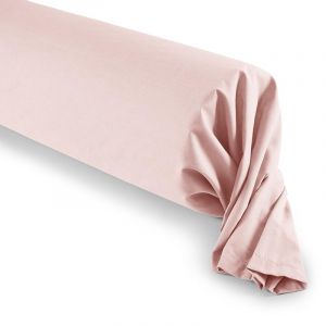 Coton Pur - Taie de Traversin 100% coton rose dragee