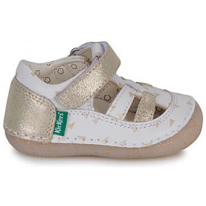 Kickers Sushy Mixte enfant, Blanc Or Plumetis, 21 EU