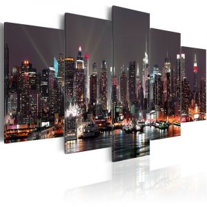 Image de Artgeist Tableau Imprimé "Manhattan de Nuit" 100x200cm