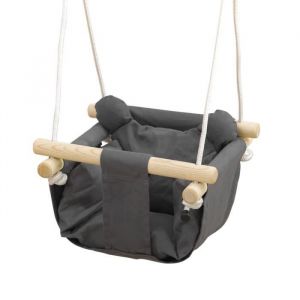 Image de AIYAPLAY Balançoire bébé Enfant siège bébé balançoire Corde réglable de 110 à 180 cm avec Barre de sécurité Mousqueton Anneaux capacité de Charge 70 Kg Gris foncé