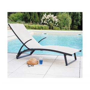 Ozalide POLENCA - lot de 2 transats de jardin - Aluminium - Lin
