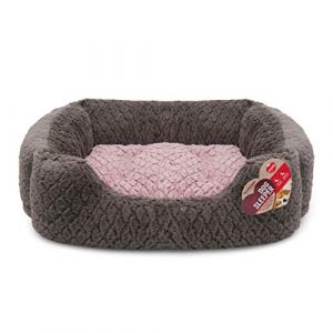 Rosewood Grand panier-lit carré - l71xP58cm - Gris et rose - Pour chien