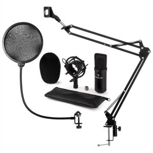 Electronic-Star Auna CM001B set microphone V4 micro condensateur perchette protection POP - noir