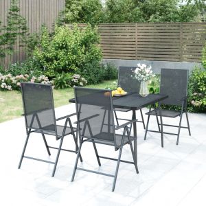 VidaXL Ensemble de salle &agrave; manger de jardin 5 pcs anthracite acier