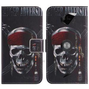 YLYT Skull Housse étui Coque Pour Crosscall ACTION-X5 5.45 inch Portefeuille PU Cuir Flip Case Cover Couverture
