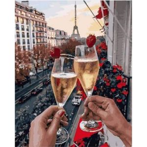 Peinture au num&eacute;ro : Sant&eacute; des Amoureux &agrave; Paris - sans ch&acirc;ssis en bois