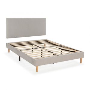 Sommier + tête de lit Bari 160x200 cm couleur Gris