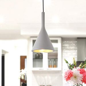 Paco Home - Luminaire à suspension, E27, luminaire pour séjour, salle à manger, cuisine, réglable en hauteur Béton Gris, Sans ampoules