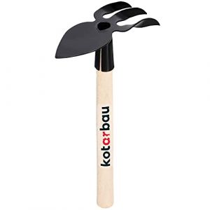 KOTARBAU Mini pioche Double en Forme de cœur 160 mm avec Dents pour Petites Plantes, motoculteur de Mauvaises Herbes, Outil de Jardinage pour Transplantation,