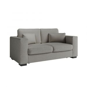 Loungitude Canapé droit fixe 2 places en tissu - Gris