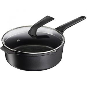 Tefal Robusto E24933 Sauteuse en fonte d'aluminium 26 cm avec couvercle | Nettoyage facile | Rev&ecirc;tement antiadh&eacute;sif | Indicateur de temp&eacute;rature | Signal thermique | Passe au lave-vaisselle |