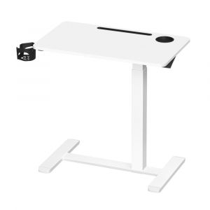 Table d'appoint à roulettes plateau de70 x40cm hauteur réglable blanc