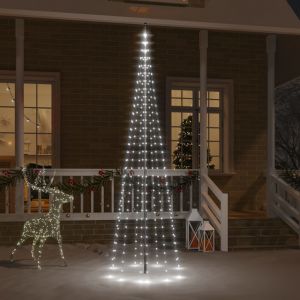 VidaXL Sapin de Noël sur mât de drapeau 310 LED Blanc froid 300 cm