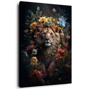 Ceanothe Tableau sur toile jeune lion 45x65 cm