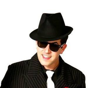 CHAPEAU AL CAPONE FLOQUÉ NOIR