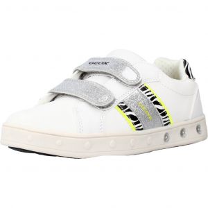 Geox J Skylin Girl H, Basket, White Fluo Yellow, 28 EU