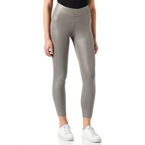 Image de Urban classics Femme en Cuir Synthétique pour Femme Leggings, Gris, M EU