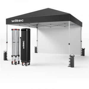wiltec Tente de réception pliante Protection uv Fermeture centrale Tonnelle Grise 3 x 3 m Jardin