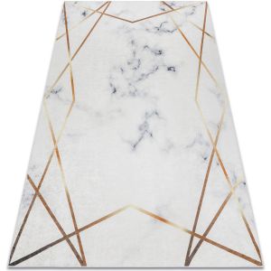 Tapis lavable ANDRE 1220 Marbre, géométrique antidérapant - blanc white 80x150 cm