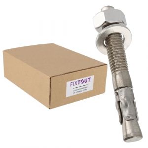 Fixtout Lot de 25 goujons d'ancrage en acier inox A2 M12 - Diamètre 12 mm - 75 MM
