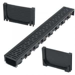 VidaXL Canaux de drainage Plastique 1 m