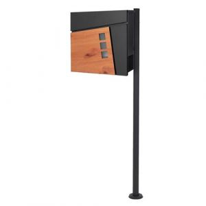 ECD Germany Bo&icirc;te aux Lettres sur Pied avec Compartiment &agrave; Journaux, Anthracite/Aspect