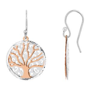 Image de Cleor Boucles d'oreilles en Argent 925/1000 Bicolore en forme...