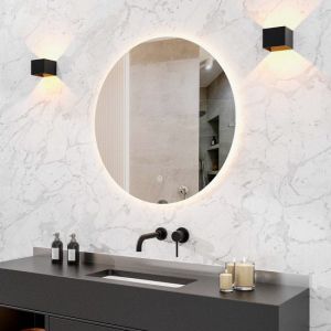 Mirlux Miroir de salle de bain avec éclairage LED et chauffage - Miroir mural rond - Miroir de douche anti-condensation - 80CM