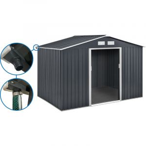 Abri de jardin m&eacute;tal - Vegas - 7,06 m&sup2; avec goutti&egrave;re
